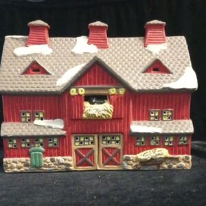 Department 56 Festive Red Barn with Snow Accents